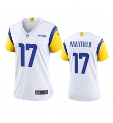 Women Los Angeles Rams 17 Baker Mayfield White Stitched Game Jersey Women Los Angeles Rams 17 Baker Mayfield White Stitched Game Jersey