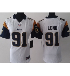 Women Nike St.Louis Rams 91 Chris Long White LIMITED Jerseys Women Nike St.Louis Rams 91 Chris Long White LIMITED Jerseys