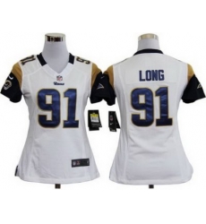 Women Nike St.Louis Rams 91# Chris Long White Nike NFL Jerseys Women Nike St.Louis Rams 91# Chris Long White Nike NFL Jerseys