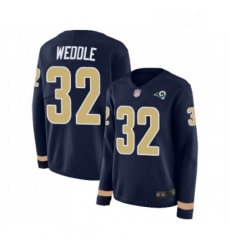 Womens Los Angeles Rams 32 Eric Weddle Limited Navy Blue Therma Long Sleeve Football Jersey Womens Los Angeles Rams 32 Eric Weddle Limited Navy Blue Therma Long Sleeve Football Jersey