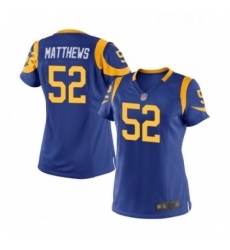 Womens Los Angeles Rams 52 Clay Matthews Game Royal Blue Alternate Football Jersey Womens Los Angeles Rams 52 Clay Matthews Game Royal Blue Alternate Football Jersey