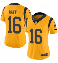 Womens Nike Los Angeles Rams 16 Jared Goff Limited Gold Rush Vapor Untouchable NFL Jersey Womens Nike Los Angeles Rams 16 Jared Goff Limited Gold Rush Vapor Untouchable NFL Jersey