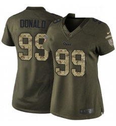 Womens Nike Los Angeles Rams 99 Aaron Donald Elite Green Salute to Service NFL Jersey Womens Nike Los Angeles Rams 99 Aaron Donald Elite Green Salute to Service NFL Jersey