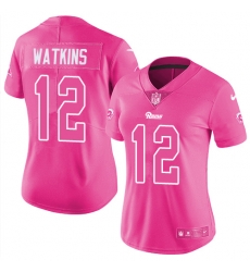 Womens Nike Rams #12 Sammy Watkins Pink Stitched NFL Limited Rush Fashion Jersey Womens Nike Rams #12 Sammy Watkins Pink Stitched NFL Limited Rush Fashion Jersey