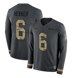 Nike Rams #6 Johnny Hekker Anthracite Salute to Service Youth Long Sleeve Jersey Nike Rams #6 Johnny Hekker Anthracite Salute to Service Youth Long Sleeve Jersey