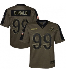 Youth Los Angeles Rams Aaron Donald Nike Olive 2021 Salute To Service Game Jersey Youth Los Angeles Rams Aaron Donald Nike Olive 2021 Salute To Service Game Jersey