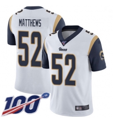 Youth Rams 52 Clay Matthews White Stitched Football 100th Season Vapor Limited Jersey Youth Rams 52 Clay Matthews White Stitched Football 100th Season Vapor Limited Jersey