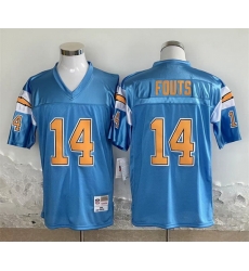 Men Los Angeles Chargers 14 Dan Fouts Blue Throwback Stitched Jersey Men Los Angeles Chargers 14 Dan Fouts Blue Throwback Stitched Jersey