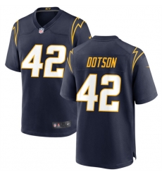 Men Los Angeles Chargers 42 Elijah Dotson Navy Stitched Game Jersey Men Los Angeles Chargers 42 Elijah Dotson Navy Stitched Game Jersey