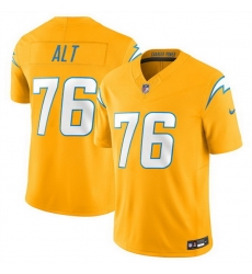 Men Los Angeles Chargers 76 Joe Alt Gold 2025 F U S E  Alternate Vapor Limited Stitched Football Jersey