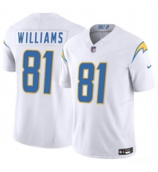 Men Los Angeles Chargers 81 Mike Williams White 2024 F U S E Vapor Limited Stitched Football Jersey