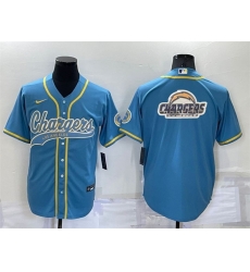 Men Los Angeles Chargers Blue Team Big Logo With Patch Cool Base Stitched Baseball Jersey Men Los Angeles Chargers Blue Team Big Logo With Patch Cool Base Stitched Baseball Jersey