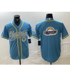 Men Los Angeles Chargers big logo Blue Cool Base Stitched Baseball Jersey Men Los Angeles Chargers big logo Blue Cool Base Stitched Baseball Jersey