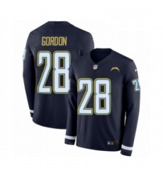 Men Nike Los Angeles Chargers 28 Melvin Gordon Limited Navy Blue Therma Long Sleeve NFL Jersey Men Nike Los Angeles Chargers 28 Melvin Gordon Limited Navy Blue Therma Long Sleeve NFL Jersey
