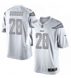 Men Nike Los Angeles Chargers 28 Melvin Gordon Limited White Platinum NFL Jersey Men Nike Los Angeles Chargers 28 Melvin Gordon Limited White Platinum NFL Jersey