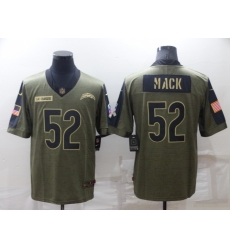 Men's Los Angeles Chargers #52 Khalil Mack Olive Salute To Service Limited Stitched Jersey Men's Los Angeles Chargers #52 Khalil Mack Olive Salute To Service Limited Stitched Jersey