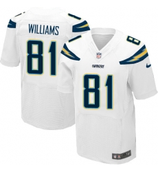 Nike Chargers #81 Mike Williams White Mens Stitched NFL New Elite Jersey Nike Chargers #81 Mike Williams White Mens Stitched NFL New Elite Jersey