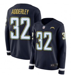 Chargers 32 Nasir Adderley Navy Blue Team Color Women Stitched Football Limited Therma Long Sleeve Jersey Chargers 32 Nasir Adderley Navy Blue Team Color Women Stitched Football Limited Therma Long Sleeve Jersey