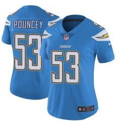 Nike Chargers 53 Mike Pouncey Electric Blue Alternate Womens Stitched NFL Vapor Untouchable Limited Jersey Nike Chargers 53 Mike Pouncey Electric Blue Alternate Womens Stitched NFL Vapor Untouchable Limited Jersey