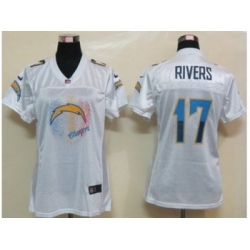 Nike Womens San Diego Charger #17 Rivers White Jerseys