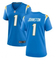 Women Los Angeles Chargers 1 Quentin Johnston Blue Stitched Game Jersey Women Los Angeles Chargers 1 Quentin Johnston Blue Stitched Game Jersey