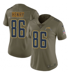 Womens Nike Chargers #86 Hunter Henry Olive Stitched NFL Limited 2017 Salute to Service Jersey Womens Nike Chargers #86 Hunter Henry Olive Stitched NFL Limited 2017 Salute to Service Jersey