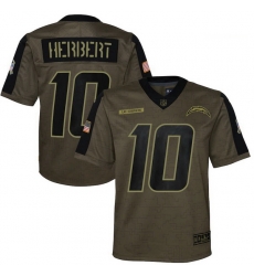 Youth Los Angeles Chargers Justin Herbert Nike Olive 2021 Salute To Service Game Jersey Youth Los Angeles Chargers Justin Herbert Nike Olive 2021 Salute To Service Game Jersey