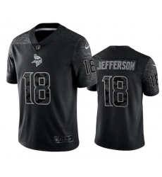 Men Minnesota Vikings 18 Justin Jefferson Black Reflective Limited Stitched Football Jersey Men Minnesota Vikings 18 Justin Jefferson Black Reflective Limited Stitched Football Jersey