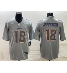 Men Minnesota Vikings 18 Justin Jefferson Grey Atmosphere Fashion Stitched Jersey Men Minnesota Vikings 18 Justin Jefferson Grey Atmosphere Fashion Stitched Jersey