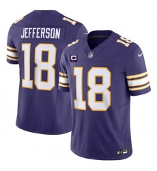 Men Minnesota Vikings 18 Justin Jefferson Purple 2024 F U S E Throwback With 2 Star C Patch Vapor Limited Stitched Jersey Men Minnesota Vikings 18 Justin Jefferson Purple 2024 F U S E Throwback With 2 Star C Patch Vapor Limited Stitched Jersey