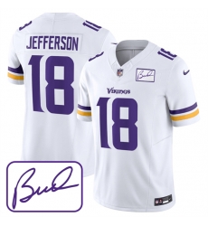 Men Minnesota Vikings 18 Justin Jefferson White 2023 F U S E Bud Grant Patch Limited Stitched Jersey Men Minnesota Vikings 18 Justin Jefferson White 2023 F U S E Bud Grant Patch Limited Stitched Jersey
