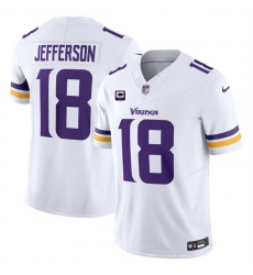 Men Minnesota Vikings 18 Justin Jefferson White 2024 F U S E With 2 Star C Patch Vapor Limited Stitched Jersey Men Minnesota Vikings 18 Justin Jefferson White 2024 F U S E With 2 Star C Patch Vapor Limited Stitched Jersey