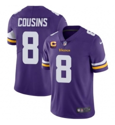 Men Minnesota Vikings 2022 #8 Kirk Cousins Purple With 4-Star C Patch Vapor Untouchable Limited Stitched NFL Jersey Men Minnesota Vikings 2022 #8 Kirk Cousins Purple With 4-Star C Patch Vapor Untouchable Limited Stitched NFL Jersey
