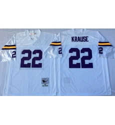 Men Minnesota Vikings 22 Paul Krause White M&N Throwback Jersey