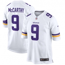 Men Minnesota Vikings #9 QB J.J. McCarthy White Stitched NFL Jersey