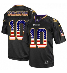 Mens Nike Minnesota Vikings 10 Fran Tarkenton Elite Black USA Flag Fashion NFL Jersey Mens Nike Minnesota Vikings 10 Fran Tarkenton Elite Black USA Flag Fashion NFL Jersey