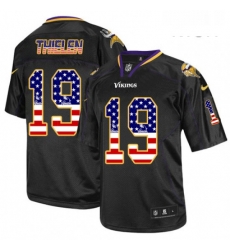 Mens Nike Minnesota Vikings 19 Adam Thielen Elite Black USA Flag Fashion NFL Jersey Mens Nike Minnesota Vikings 19 Adam Thielen Elite Black USA Flag Fashion NFL Jersey