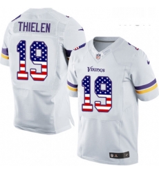 Mens Nike Minnesota Vikings 19 Adam Thielen Elite White Road USA Flag Fashion NFL Jersey Mens Nike Minnesota Vikings 19 Adam Thielen Elite White Road USA Flag Fashion NFL Jersey