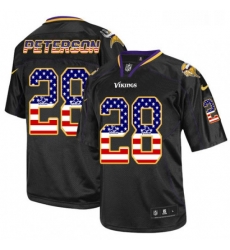 Mens Nike Minnesota Vikings 28 Adrian Peterson Elite Black USA Flag Fashion NFL Jersey Mens Nike Minnesota Vikings 28 Adrian Peterson Elite Black USA Flag Fashion NFL Jersey