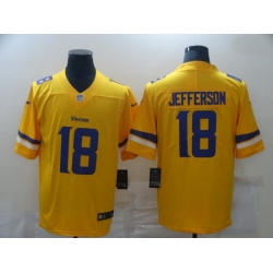 Nike Minnesota Vikings 18 Justin Jefferson Yellow Inverted Legend Limited Jersey