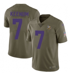 Nike Vikings #7 Case Keenum Olive Mens Stitched NFL Limited 2017 Salute to Service Jersey Nike Vikings #7 Case Keenum Olive Mens Stitched NFL Limited 2017 Salute to Service Jersey