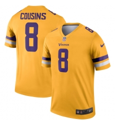 Nike Vikings 8 Kirk Cousins Gold Inverted Legend Jersey Nike Vikings 8 Kirk Cousins Gold Inverted Legend Jersey