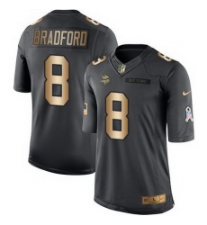 Nike Vikings #8 Sam Bradford Black Mens Stitched NFL Limited Gold Salute To Service Jersey Nike Vikings #8 Sam Bradford Black Mens Stitched NFL Limited Gold Salute To Service Jersey