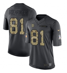 Nike Vikings #81 Moritz Boehringer Black Mens Stitched NFL Limited 2016 Salute To Service Jersey Nike Vikings #81 Moritz Boehringer Black Mens Stitched NFL Limited 2016 Salute To Service Jersey