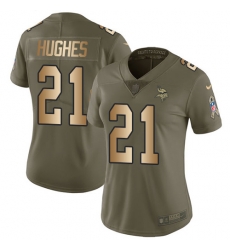 Nike Vikings #21 Mike Hughes Olive Gold Womens Stitched NFL Limited 2017 Salute to Service Jersey Nike Vikings #21 Mike Hughes Olive Gold Womens Stitched NFL Limited 2017 Salute to Service Jersey
