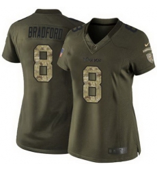 Nike Vikings #8 Sam Bradford Green Women Stitched NFL Limited Salute to Service Jersey Nike Vikings #8 Sam Bradford Green Women Stitched NFL Limited Salute to Service Jersey