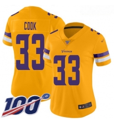 Vikings #33 Dalvin Cook Gold Women Stitched Football Limited Inverted Legend 100th Season Jersey Vikings #33 Dalvin Cook Gold Women Stitched Football Limited Inverted Legend 100th Season Jersey