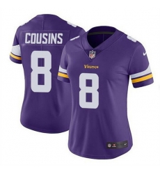 Women Minnesota Vikings 8 Kirk Cousins Purple Vapor Untouchable Limited Stitched NFL Jersey Women Minnesota Vikings 8 Kirk Cousins Purple Vapor Untouchable Limited Stitched NFL Jersey
