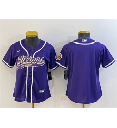 Women Minnesota Vikings Blank Purple With Patch Cool Base Stitched Baseball Jersey Women Minnesota Vikings Blank Purple With Patch Cool Base Stitched Baseball Jersey