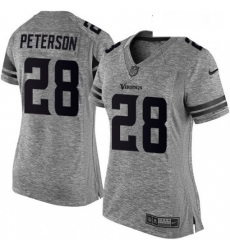 Womens Nike Minnesota Vikings 28 Adrian Peterson Limited Gray Gridiron NFL Jersey Womens Nike Minnesota Vikings 28 Adrian Peterson Limited Gray Gridiron NFL Jersey